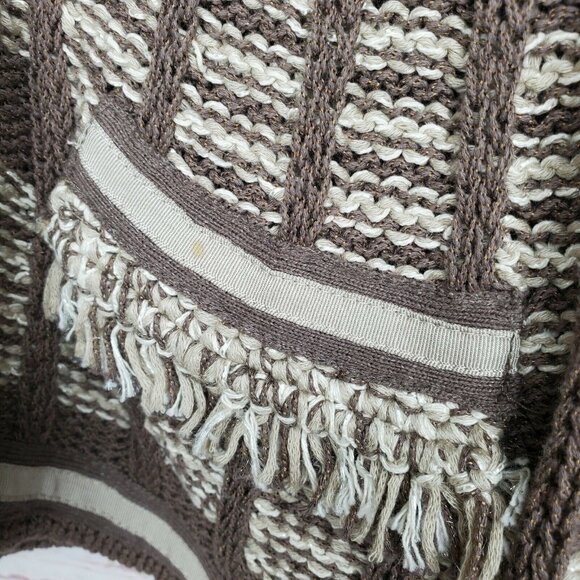 Chicos Women's Fringe Ribbed Knit Cardigan Sweater Size 3 Designer Sleeve Pocket - Picture 3 of 11